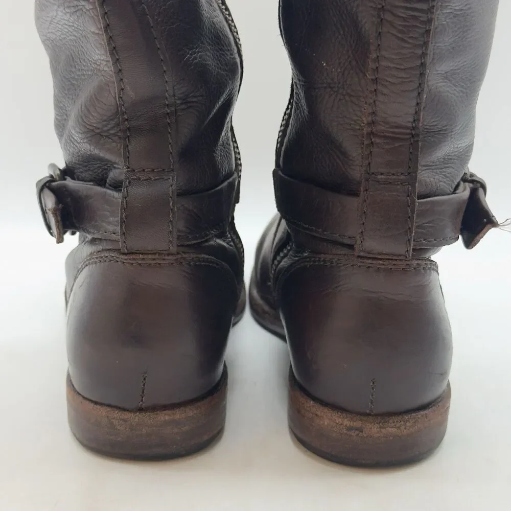 FRYE Phillip Knee High Leather Equestrian Riding Boots Women's 7.5B Dark Brown